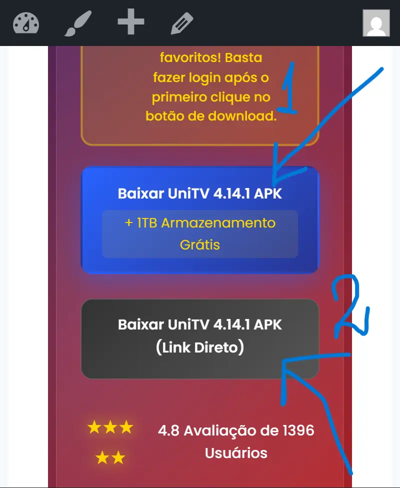 Botao de download do Eppi Cinema APK no site oficial